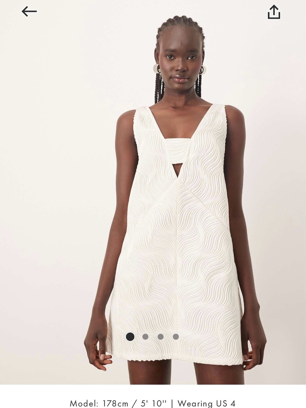 New White Mini Dress with V-Detail from ARRANGE